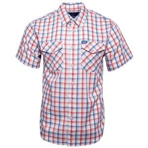 NWT Dixxon Flannel Amendment Red White Blue Plaid Short Sleeve Bamboo Shirt